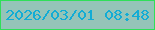 文字の大きさ：5、枠の色：30df59、背景の色：95c4b8、文字の色：12acd5 無料ブログパーツのブログ時計