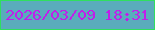 文字の大きさ：3、枠の色：30df5f、背景の色：5aacbc、文字の色：c11fea 無料ブログパーツのブログ時計