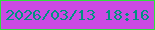 文字の大きさ：2、枠の色：30e03e、背景の色：cb4ae3、文字の色：009281 無料ブログパーツのブログ時計
