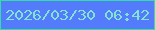 文字の大きさ：5、枠の色：30e0a3、背景の色：537bfc、文字の色：80e4d2 無料ブログパーツのブログ時計