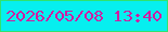 文字の大きさ：5、枠の色：30e26f、背景の色：06efef、文字の色：cf1da2 無料ブログパーツのブログ時計