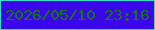 文字の大きさ：5、枠の色：30e2c5、背景の色：3b06ea、文字の色：117b0f 無料ブログパーツのブログ時計