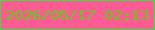 文字の大きさ：5、枠の色：30e63c、背景の色：fc5b94、文字の色：5dce14 無料ブログパーツのブログ時計