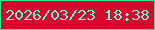 文字の大きさ：3、枠の色：30e896、背景の色：d9042e、文字の色：6efdd3 無料ブログパーツのブログ時計