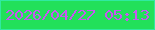 文字の大きさ：2、枠の色：30e9a1、背景の色：22e05a、文字の色：c757f0 無料ブログパーツのブログ時計