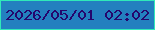 文字の大きさ：3、枠の色：30e9b9、背景の色：2380bf、文字の色：25066d 無料ブログパーツのブログ時計