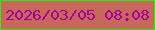 文字の大きさ：4、枠の色：30ea12、背景の色：c8685a、文字の色：a4009e 無料ブログパーツのブログ時計