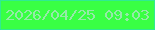 文字の大きさ：1、枠の色：30ea92、背景の色：39ff44、文字の色：95eaa8 無料ブログパーツのブログ時計