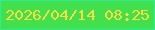 文字の大きさ：5、枠の色：30ec96、背景の色：42e04d、文字の色：f9dd41 無料ブログパーツのブログ時計