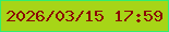 文字の大きさ：5、枠の色：30ee70、背景の色：a7d517、文字の色：8a0906 無料ブログパーツのブログ時計