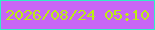 文字の大きさ：3、枠の色：30eec6、背景の色：c766f5、文字の色：bcec14 無料ブログパーツのブログ時計