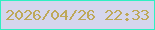 文字の大きさ：5、枠の色：30efc2、背景の色：d5d6ed、文字の色：bea859 無料ブログパーツのブログ時計