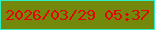 文字の大きさ：1、枠の色：30efc8、背景の色：74880b、文字の色：e20602 無料ブログパーツのブログ時計