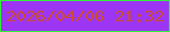 文字の大きさ：4、枠の色：30f03a、背景の色：9d35f5、文字の色：ca4d33 無料ブログパーツのブログ時計