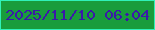 文字の大きさ：2、枠の色：30f1b9、背景の色：199c3c、文字の色：3b19a8 無料ブログパーツのブログ時計