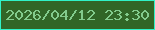 文字の大きさ：1、枠の色：30f2c8、背景の色：316627、文字の色：82cb8c 無料ブログパーツのブログ時計