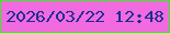 文字の大きさ：4、枠の色：30f315、背景の色：f16ae0、文字の色：1d3090 無料ブログパーツのブログ時計