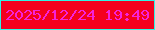 文字の大きさ：1、枠の色：30f3e4、背景の色：f4001e、文字の色：f423da 無料ブログパーツのブログ時計