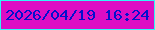 文字の大きさ：1、枠の色：30f6f6、背景の色：dd0dc4、文字の色：0511cd 無料ブログパーツのブログ時計