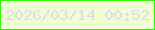 文字の大きさ：5、枠の色：30f805、背景の色：effdd3、文字の色：e0dbe9 無料ブログパーツのブログ時計