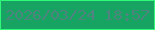 文字の大きさ：1、枠の色：30f979、背景の色：17a362、文字の色：4f8480 無料ブログパーツのブログ時計