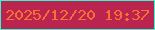文字の大きさ：5、枠の色：30f9d3、背景の色：ba244e、文字の色：f67033 無料ブログパーツのブログ時計