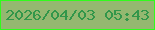 文字の大きさ：5、枠の色：30fc1c、背景の色：94b870、文字の色：32964a 無料ブログパーツのブログ時計