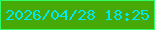 文字の大きさ：5、枠の色：30ff67、背景の色：47a905、文字の色：03e7f0 無料ブログパーツのブログ時計