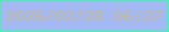 文字の大きさ：3、枠の色：30ffa2、背景の色：a4b8f4、文字の色：c2b89a 無料ブログパーツのブログ時計
