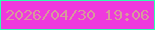 文字の大きさ：5、枠の色：30ffaf、背景の色：ef3add、文字の色：d79a9c 無料ブログパーツのブログ時計