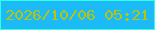文字の大きさ：1、枠の色：30ffe0、背景の色：1cbaf7、文字の色：b8c50b 無料ブログパーツのブログ時計