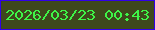 文字の大きさ：1、枠の色：3100e9、背景の色：3e481d、文字の色：3ef547 無料ブログパーツのブログ時計