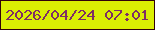 文字の大きさ：3、枠の色：310109、背景の色：dbef03、文字の色：7f2e64 無料ブログパーツのブログ時計