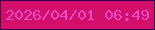 文字の大きさ：4、枠の色：31064e、背景の色：d40f6a、文字の色：e34ccc 無料ブログパーツのブログ時計