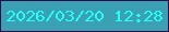 文字の大きさ：4、枠の色：31094a、背景の色：39a1b3、文字の色：28fef7 無料ブログパーツのブログ時計