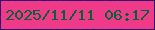文字の大きさ：5、枠の色：310a73、背景の色：ef3a8a、文字の色：076135 無料ブログパーツのブログ時計