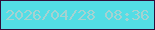 文字の大きさ：5、枠の色：310c38、背景の色：53dde5、文字の色：a5d2d1 無料ブログパーツのブログ時計
