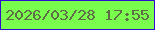 文字の大きさ：3、枠の色：310cce、背景の色：79fe4d、文字の色：5f6c48 無料ブログパーツのブログ時計