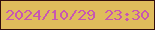 文字の大きさ：5、枠の色：310d0c、背景の色：dfbc5c、文字の色：c857b1 無料ブログパーツのブログ時計