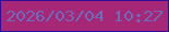文字の大きさ：1、枠の色：310d99、背景の色：a62776、文字の色：6d6cbc 無料ブログパーツのブログ時計