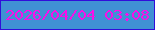 文字の大きさ：3、枠の色：310dda、背景の色：4091d4、文字の色：f810e8 無料ブログパーツのブログ時計