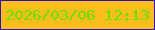 文字の大きさ：1、枠の色：3111b6、背景の色：fbbe1a、文字の色：6ce107 無料ブログパーツのブログ時計