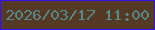 文字の大きさ：2、枠の色：3111f4、背景の色：543924、文字の色：578887 無料ブログパーツのブログ時計