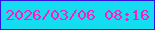 文字の大きさ：4、枠の色：3114e4、背景の色：14ddf2、文字の色：fc1cc0 無料ブログパーツのブログ時計