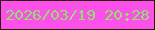 文字の大きさ：4、枠の色：31160e、背景の色：fb51e9、文字の色：93e16d 無料ブログパーツのブログ時計