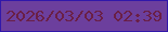 文字の大きさ：4、枠の色：3118aa、背景の色：6c3f9d、文字の色：6a1f46 無料ブログパーツのブログ時計