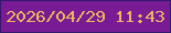 文字の大きさ：4、枠の色：31196e、背景の色：791b94、文字の色：efb65c 無料ブログパーツのブログ時計
