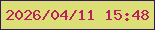 文字の大きさ：3、枠の色：311a57、背景の色：dcde76、文字の色：bc1e62 無料ブログパーツのブログ時計