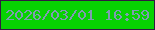 文字の大きさ：4、枠の色：311b41、背景の色：07d202、文字の色：7e9cb1 無料ブログパーツのブログ時計