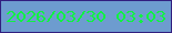 文字の大きさ：4、枠の色：311f80、背景の色：6d9ccf、文字の色：10f242 無料ブログパーツのブログ時計